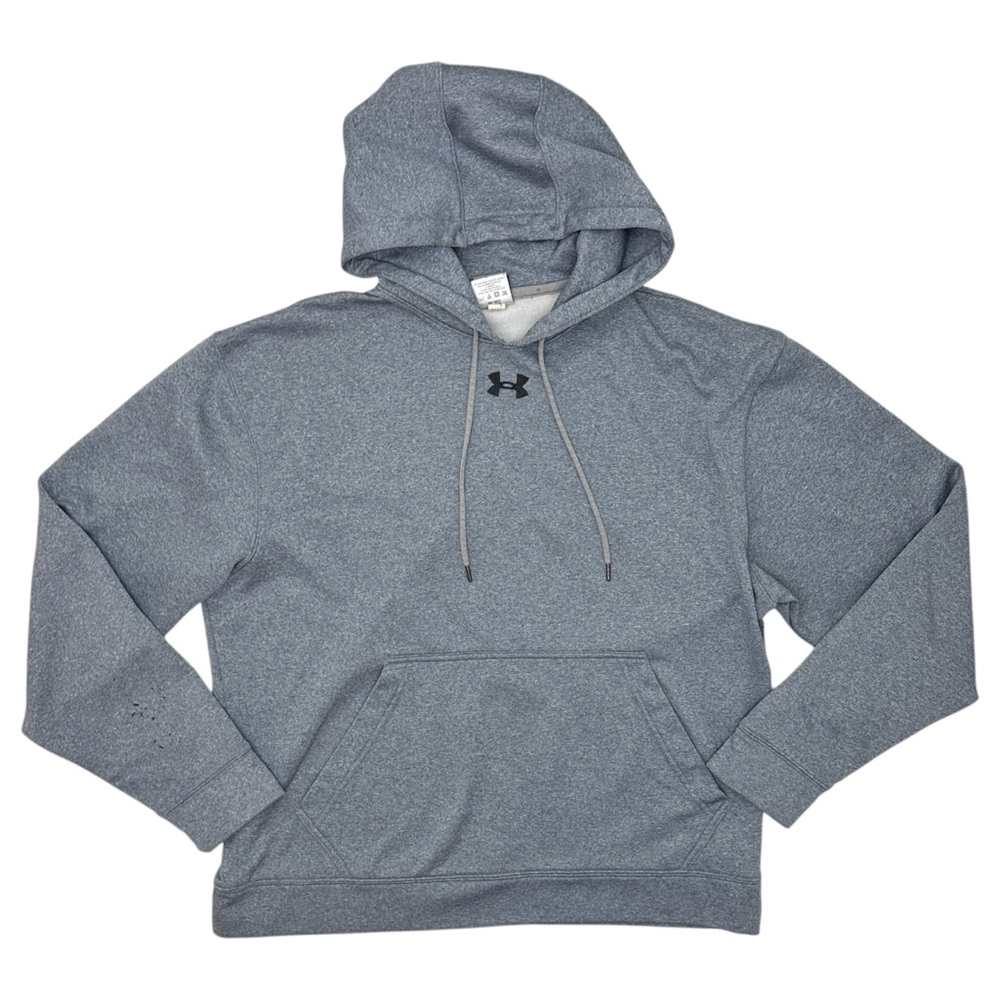 Under Armour Men's Hustle Fleece Hoodie Medium Blue‎ Gray Pullover Sweatshirt - Picture 2 of 13